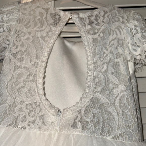 A-line Scoop Floor-Length Lace Tulle Flower Girl Dress 5T - Picture 13 of 16